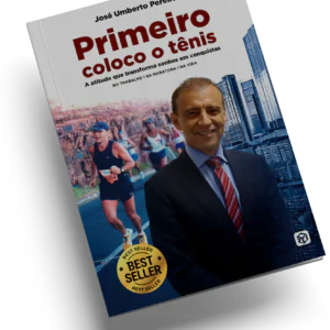 Primeiro coloco o tênis
